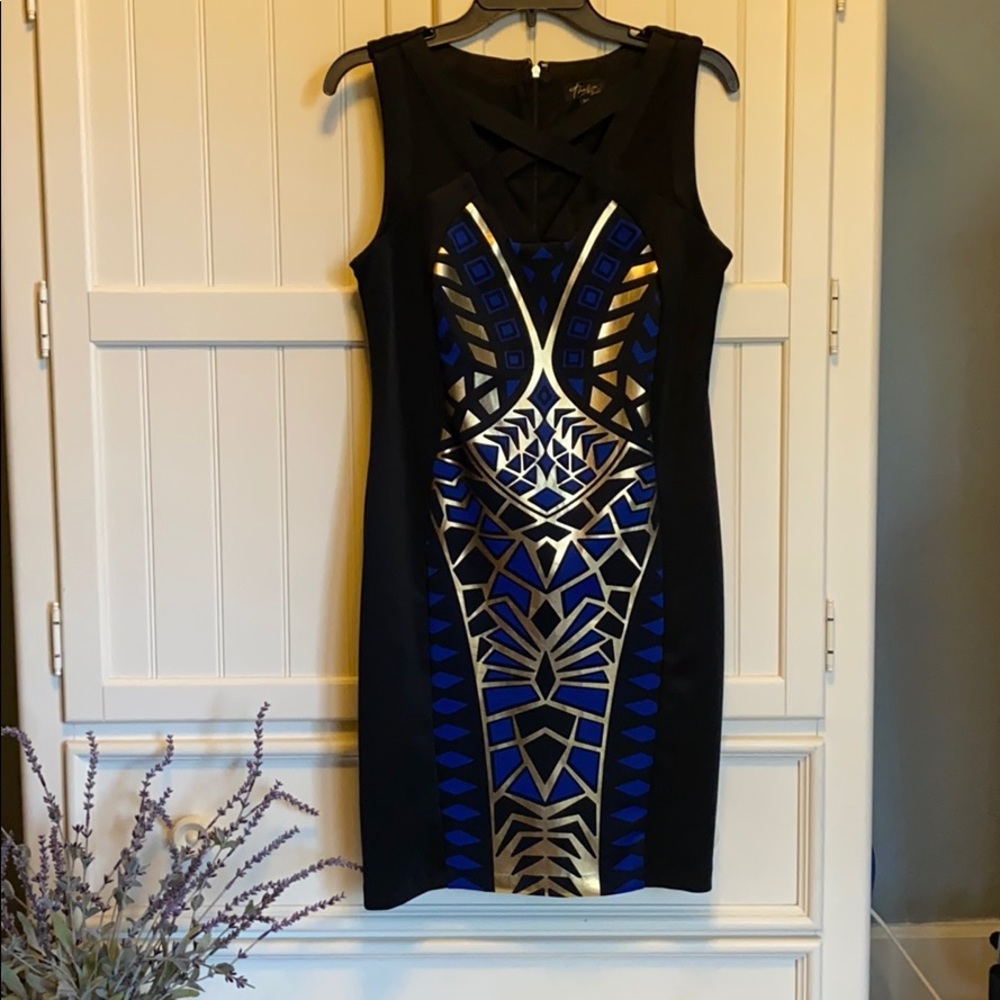 Black and Blue Bodycon Dress